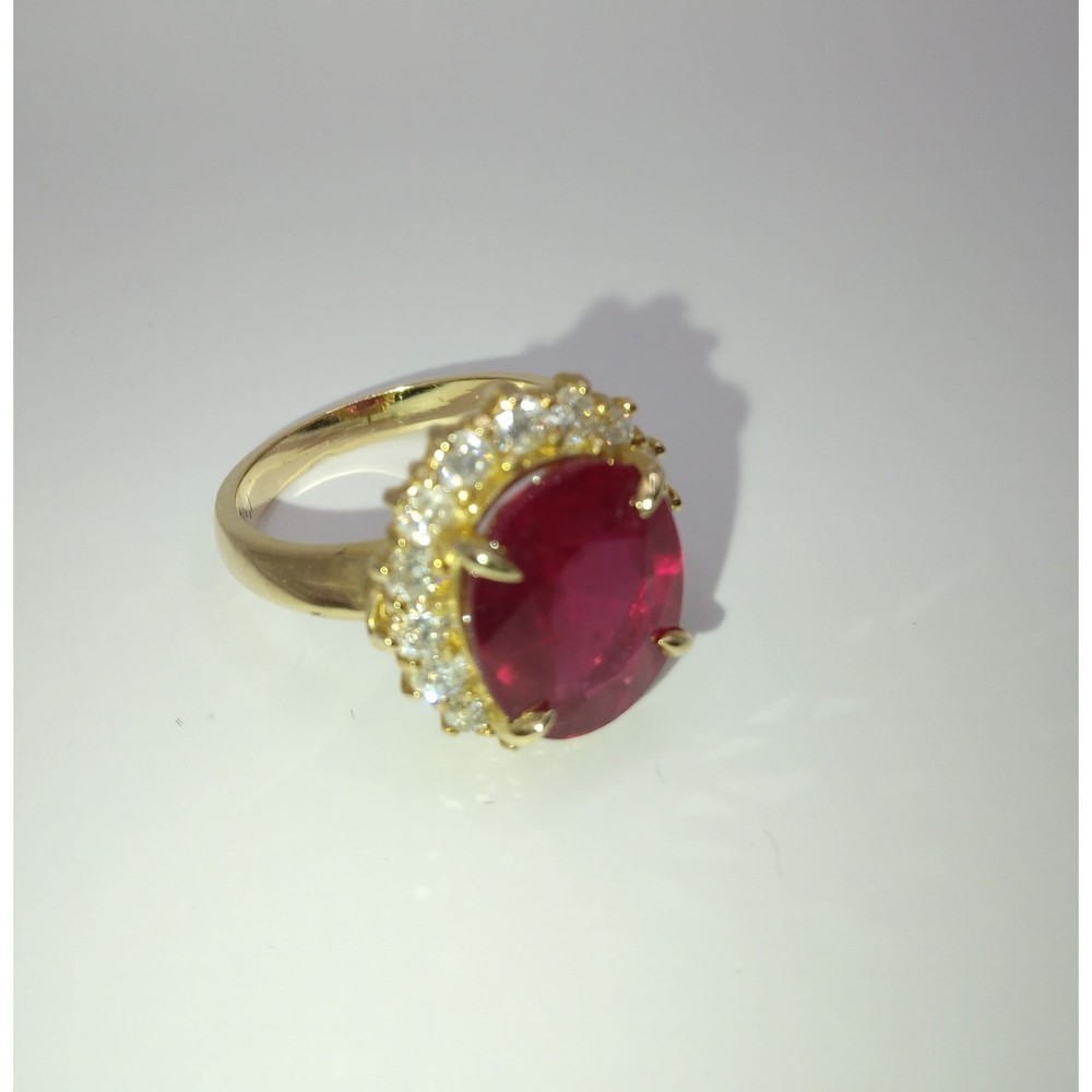 14kt Yellow Gold Ruby Dimond Ring (Pointy Prongs)